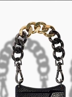 NWT Bandolier Lola Wristlet Gold & Black Chunky Chain Strap/Bracelet
